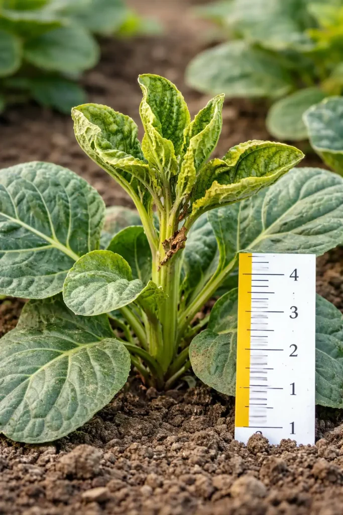 distorted new leaves and poor growing point from boron issue