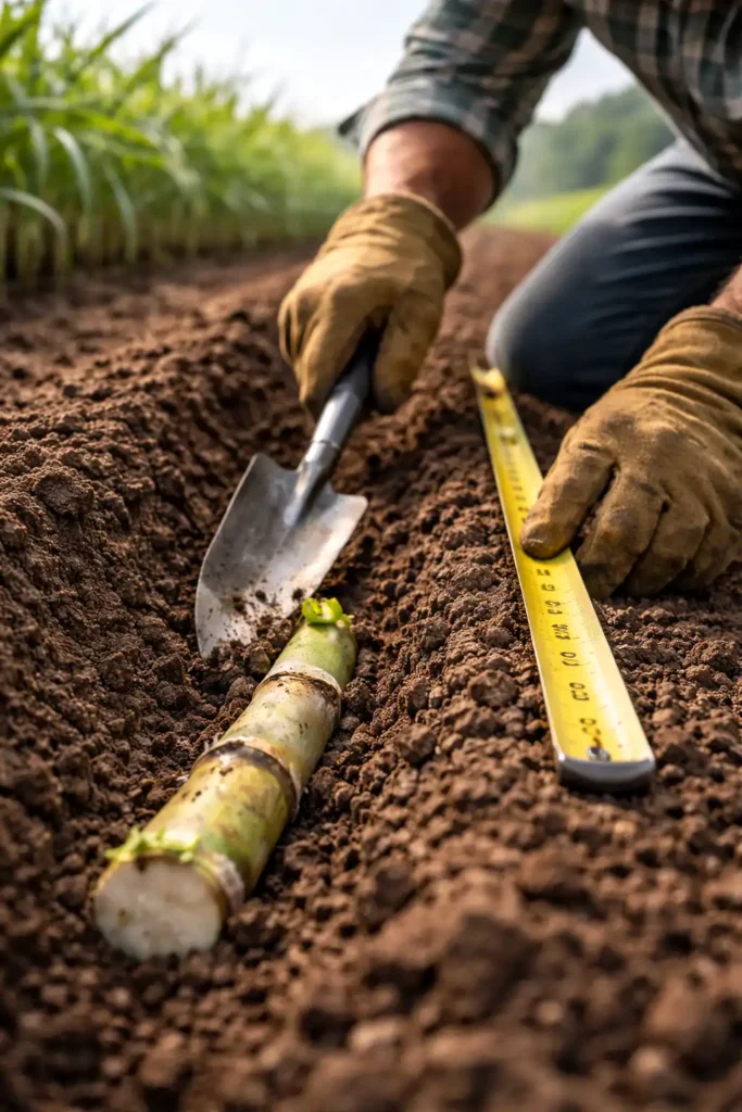 inspecting early cane shoots for even emergence