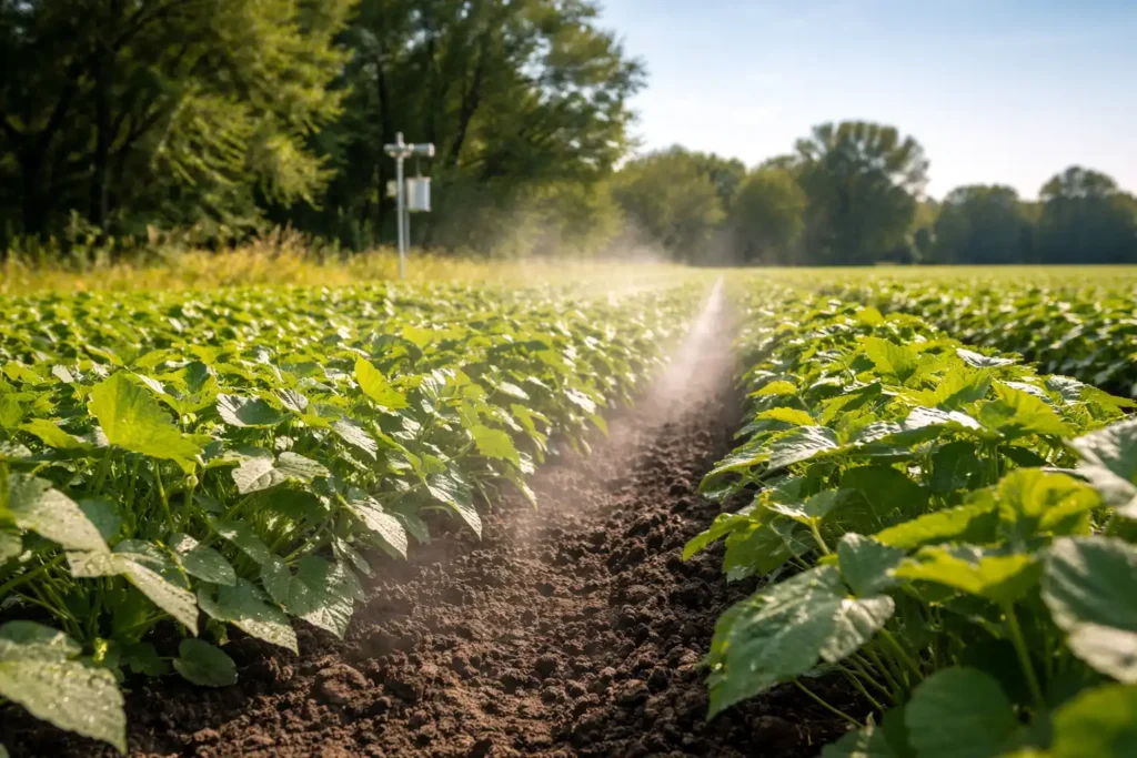 evapotranspiration from soil and crop leaves