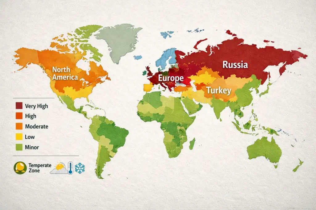 global sugar beet growing regions map