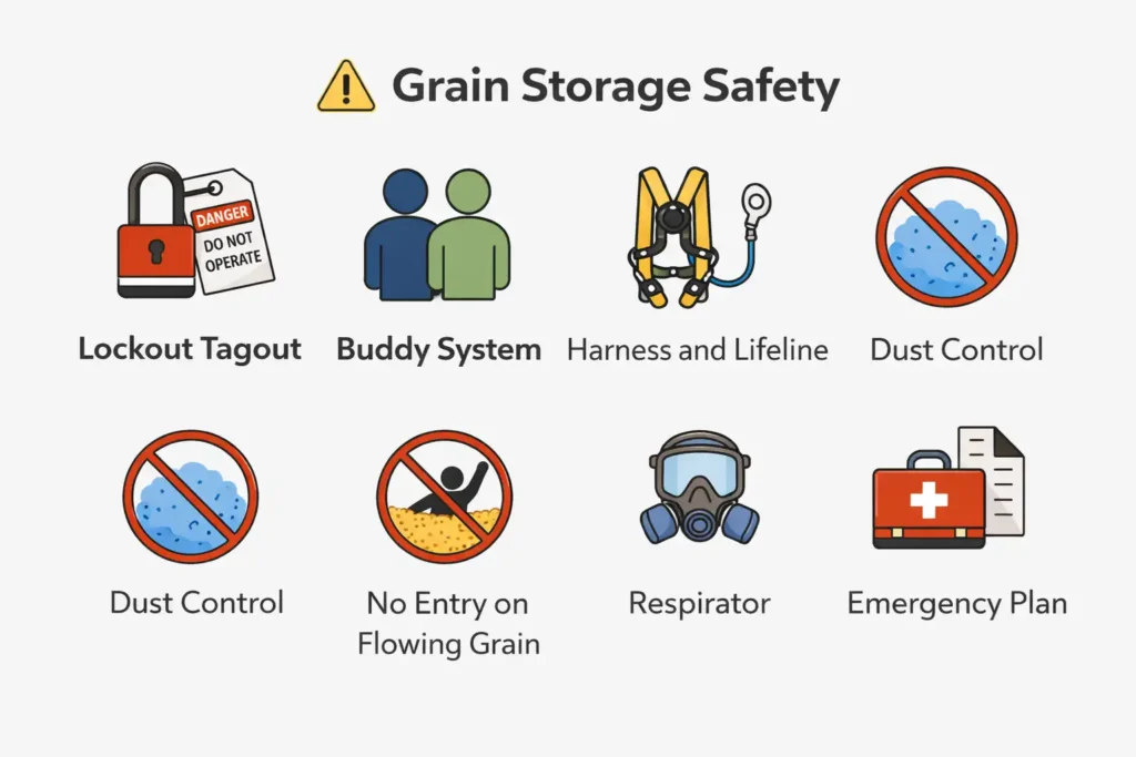 grain bin safety essentials for confined spaces and dust