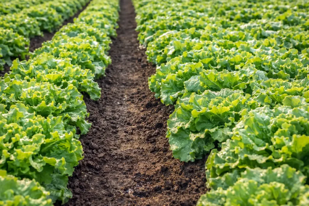 lettuce bed with clear aisle and healthier airflow