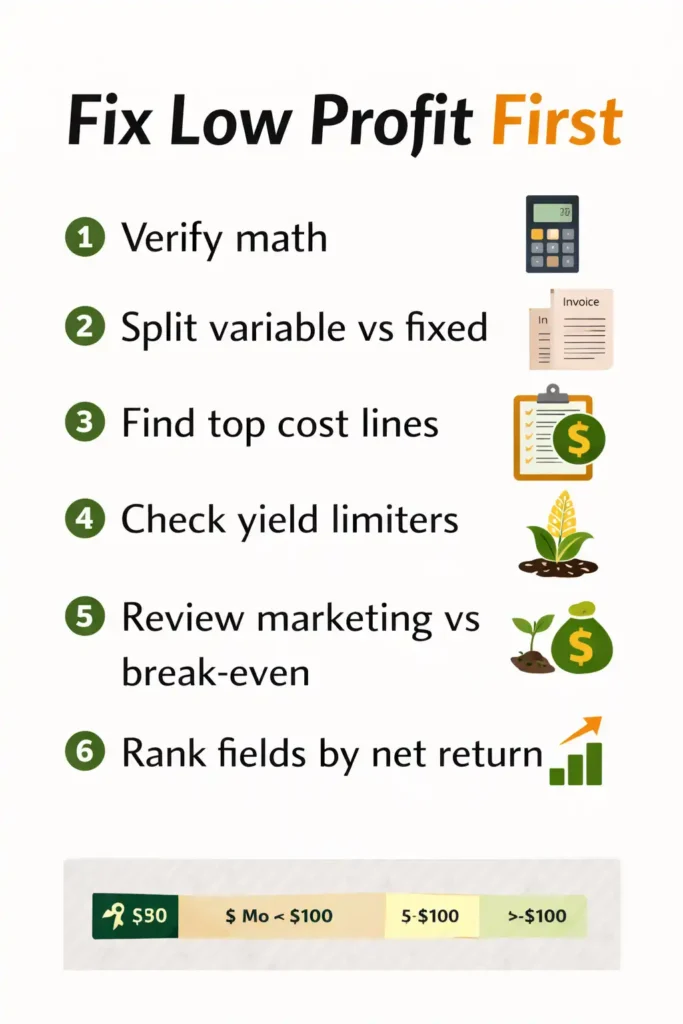 simple checklist for fixing low profit