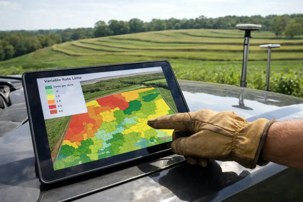 field zone map used for variable rate lime