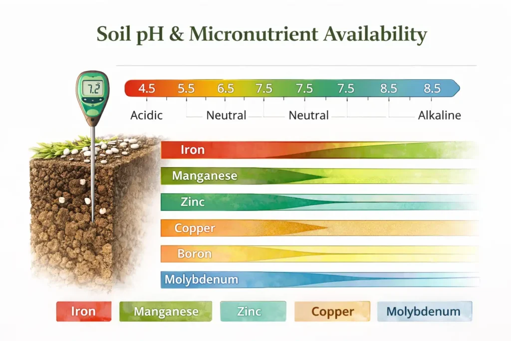 soil pH effect on micronutrient availability in crops