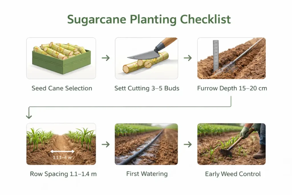 simple checklist for planting depth spacing and watering