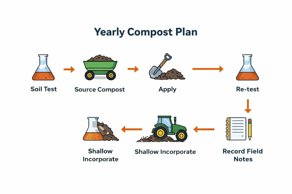 simple timeline for compost planning and application