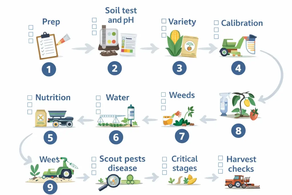 step by step crop yield workflow