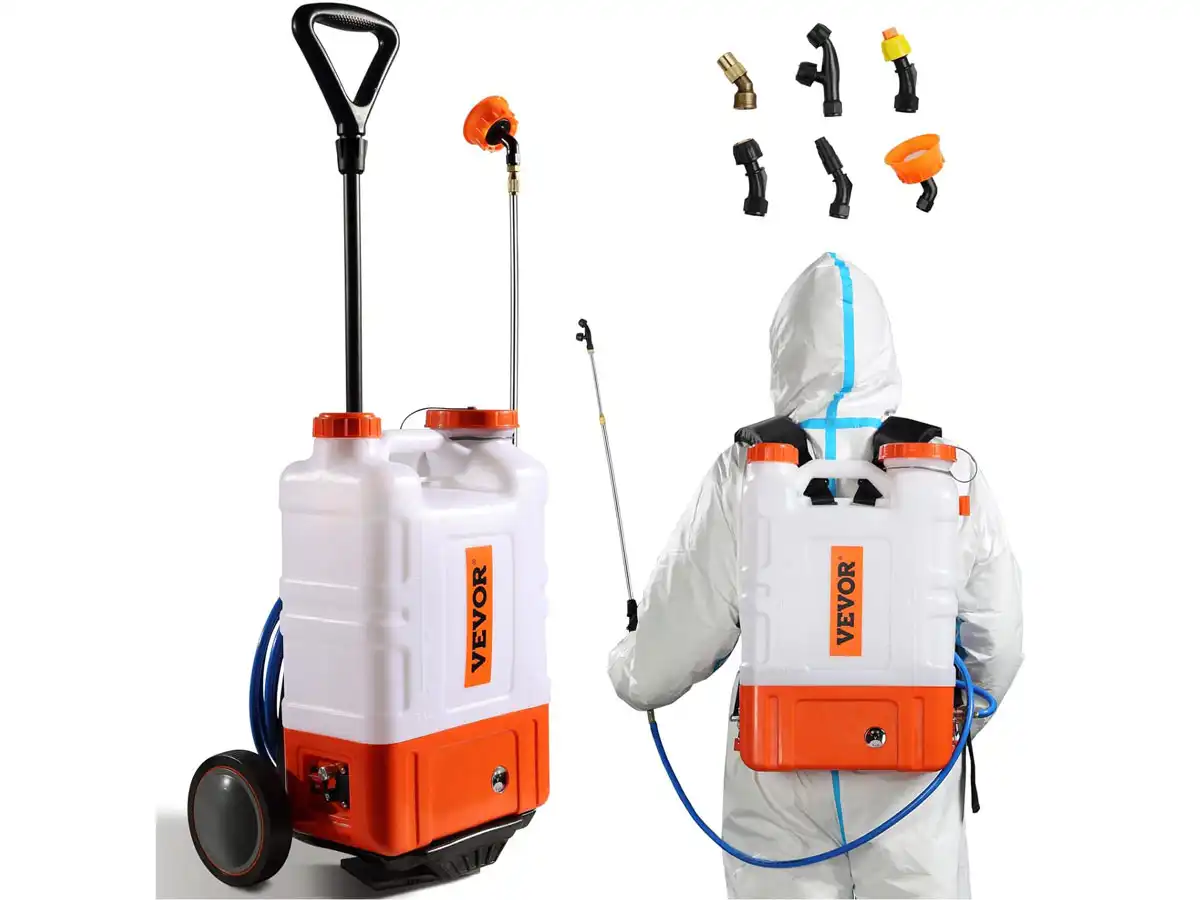 VEVOR 4 Gallon Battery Powered Backpack Sprayer with Cart