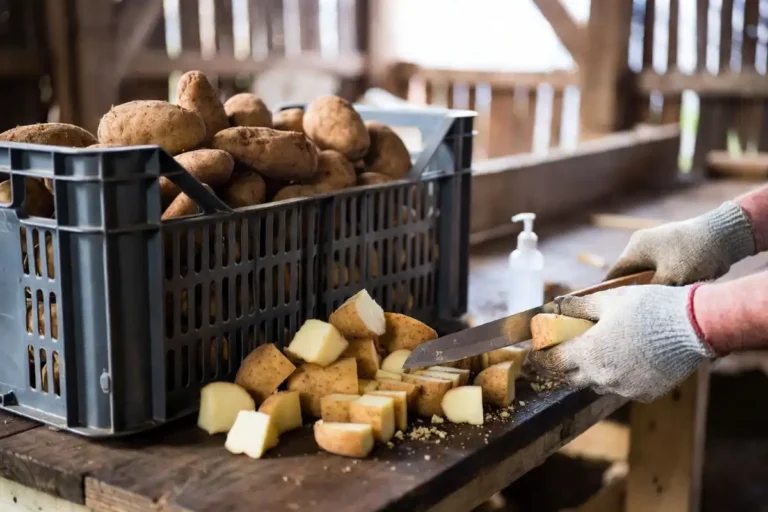 cut and cure seed potatoes