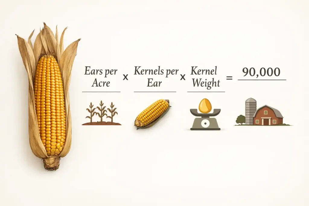 Corn yield calculation using kernel count formula