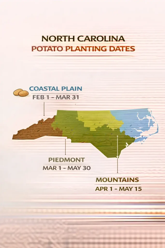 North Carolina potato planting dates by region
