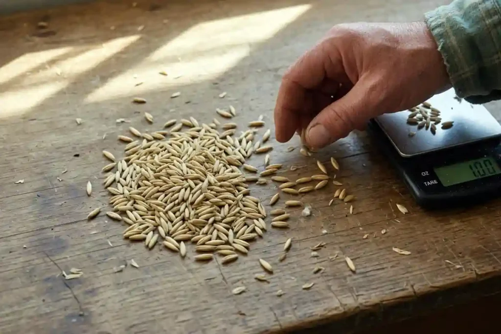 Counting oat seeds per pound for accurate seeding rate