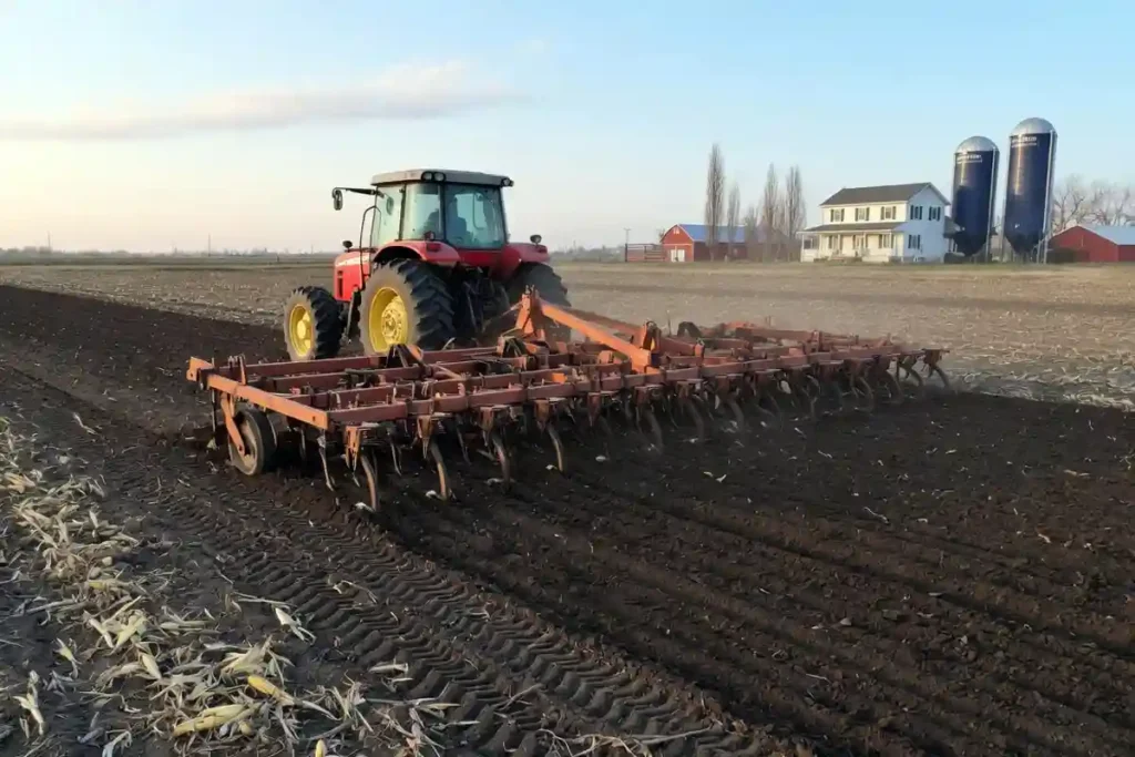 Field cultivator preparing a firm seedbed for oats