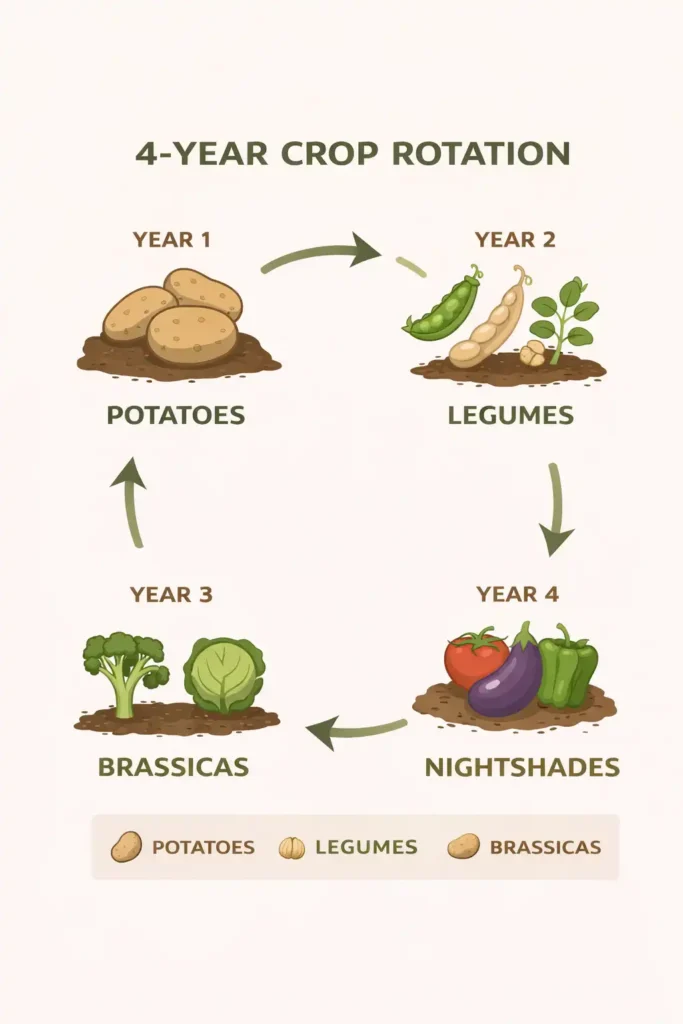 Four year crop rotation plan after potatoes