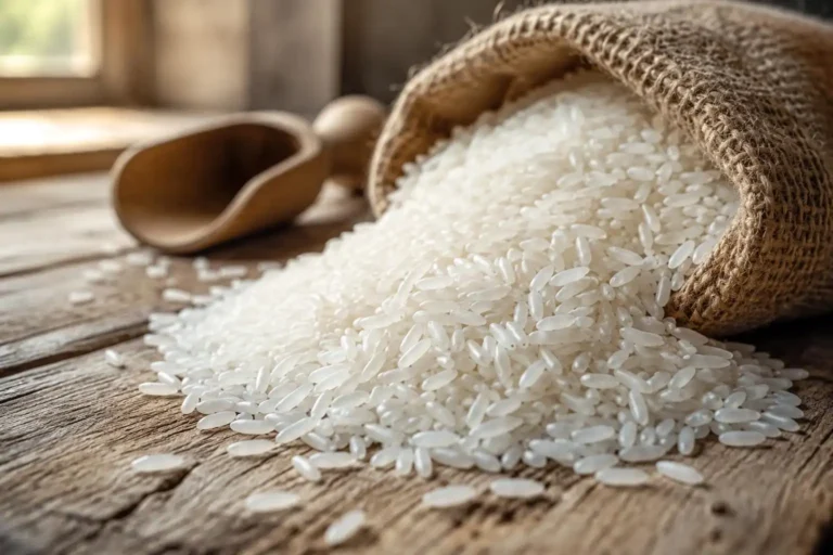 Raw Sona Masoori rice grains