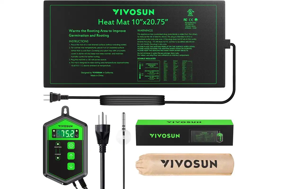 VIVOSUN 10×20.75 Seedling Heat Mat with Humidity Dome Kit