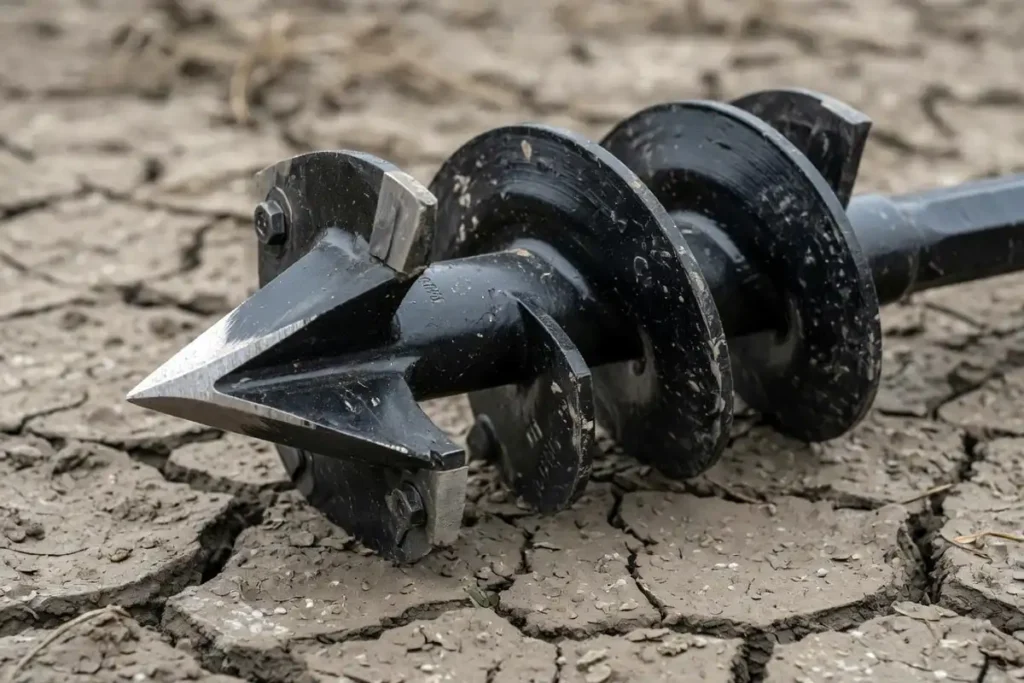 Manganese steel auger bit with fishtail point for clay soil
