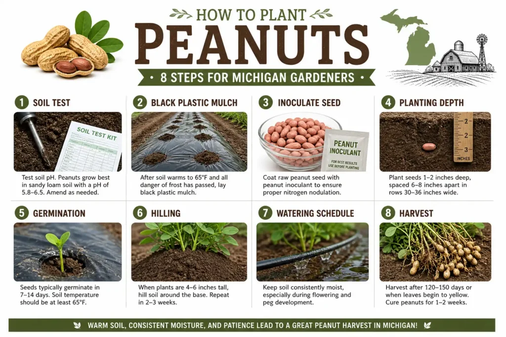 Step-by-step guide to planting peanuts in Michigan