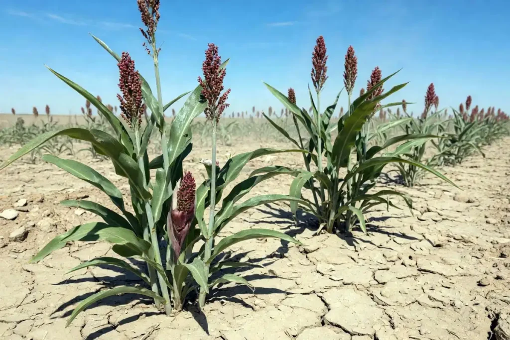 Dryland sorghum thriving in semi-arid Plains soil