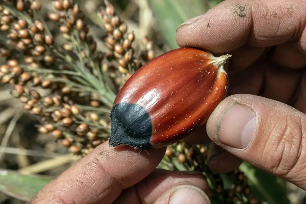 Mature sorghum kernel showing black layer at base