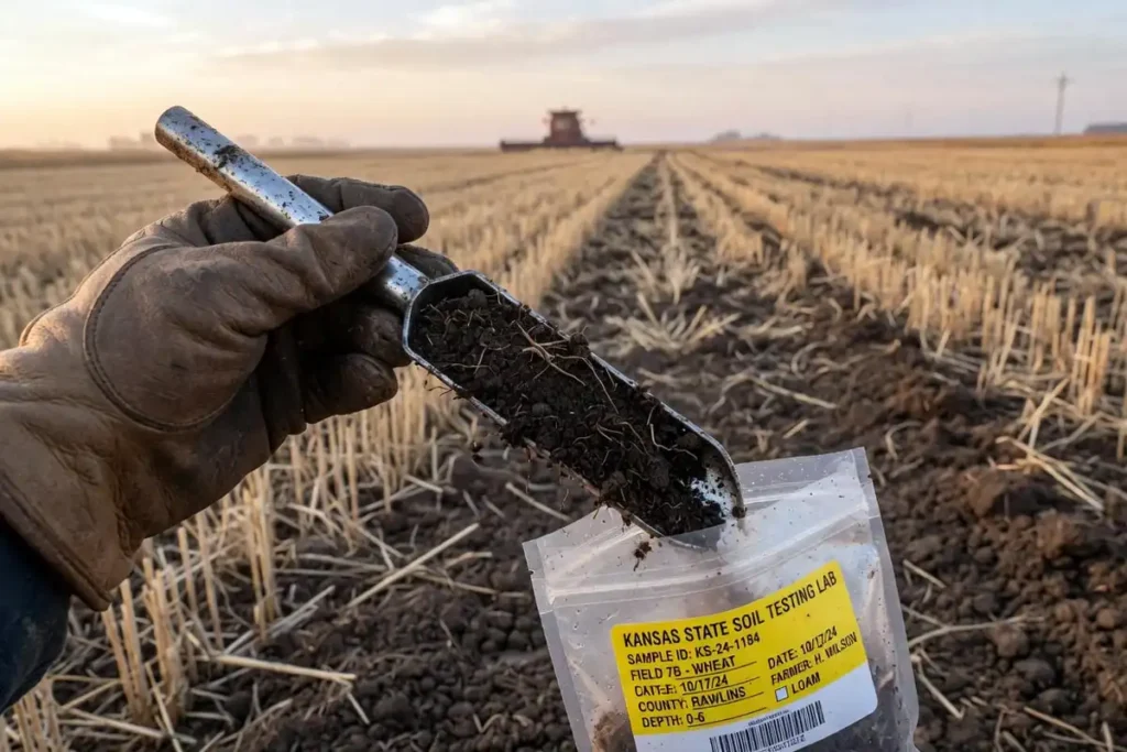 Soil sample collection for sorghum field preparation