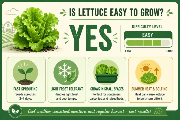Infographic of lettuce is easy to grow, with the main reasons and the summer heat challenge