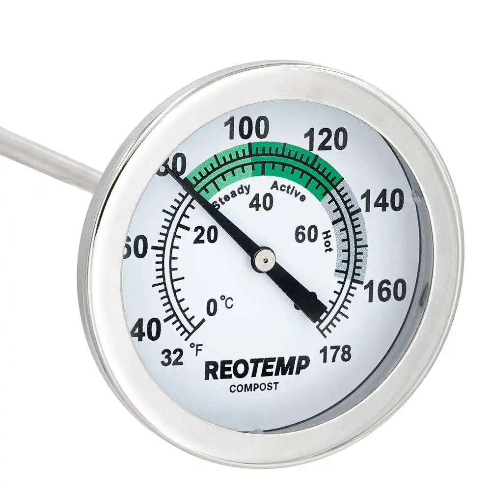 REOTEMP K83B1 Soil & Compost Thermometer with Digital Composting Guide