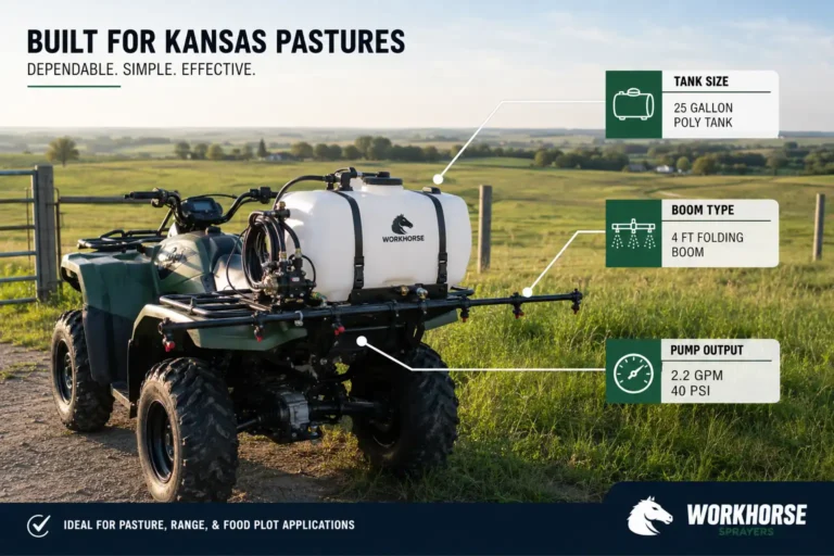 Best ATV sprayer picks including a 15-gallon spot sprayer and a 26-gallon boomless model with a tank size guide