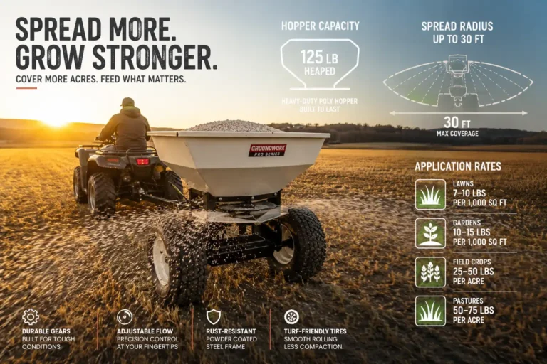 Best fertilizer spreader tested with catch pans to measure effective spread width on a Kansas field