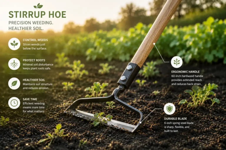 Best stirrup hoe for weeding, slicing weeds below the soil line between crop rows