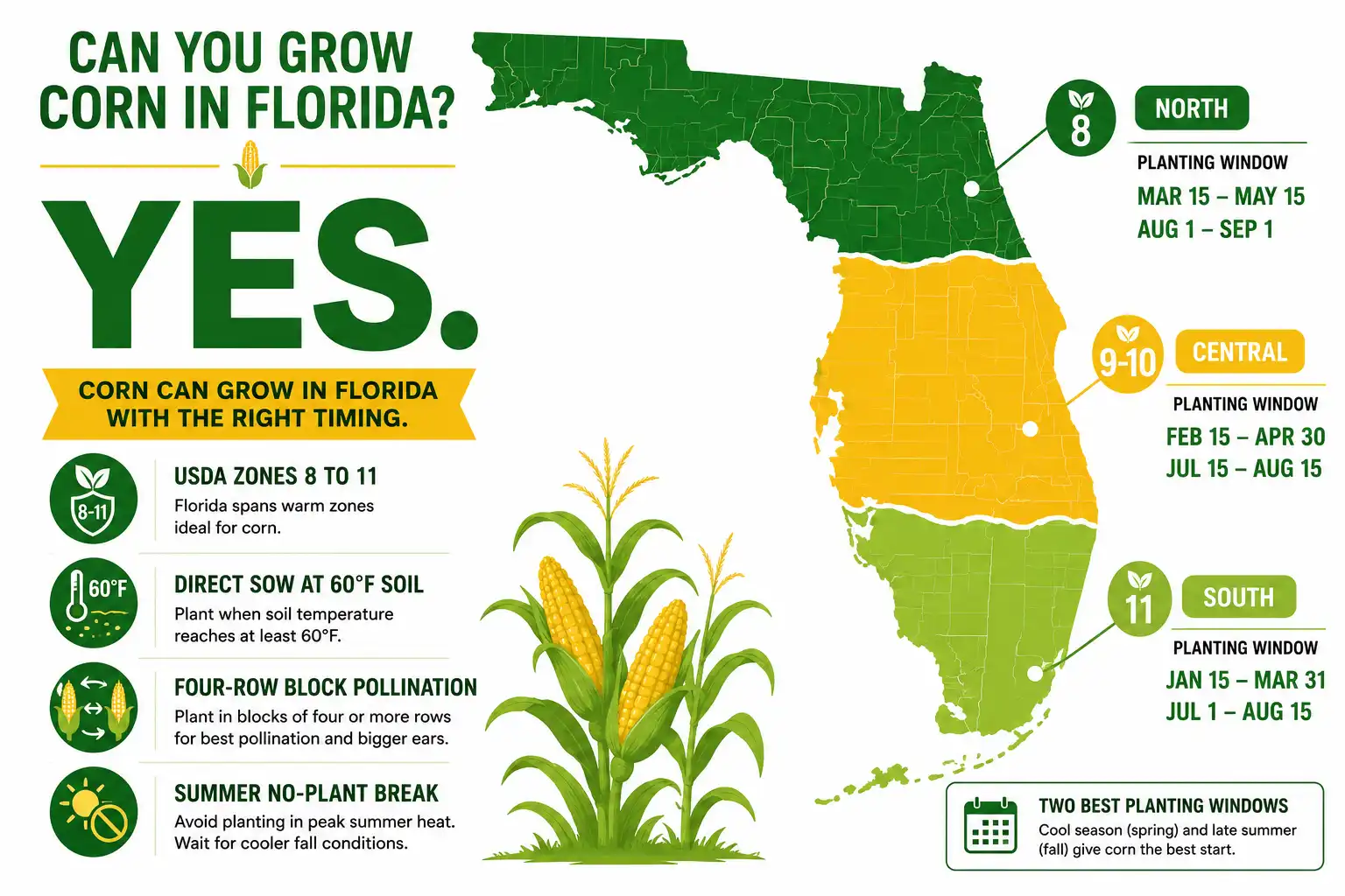 How to Grow Corn in Florida: Planting, Timing, and Yield