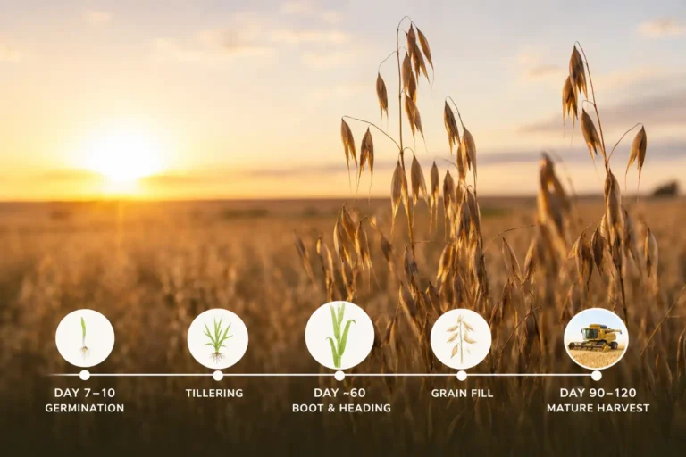 Oats Grow from planting to a golden 90 to 120 day harvest