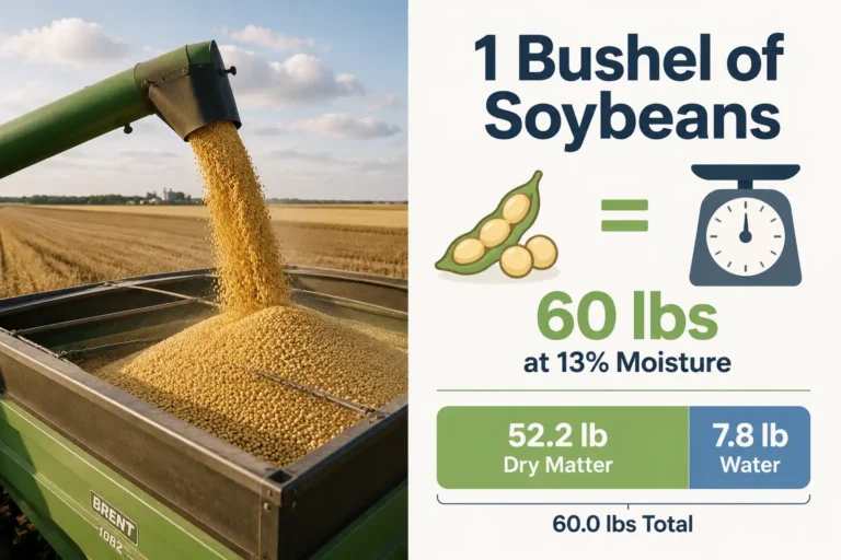 One bushel of soybeans equals 60 pounds