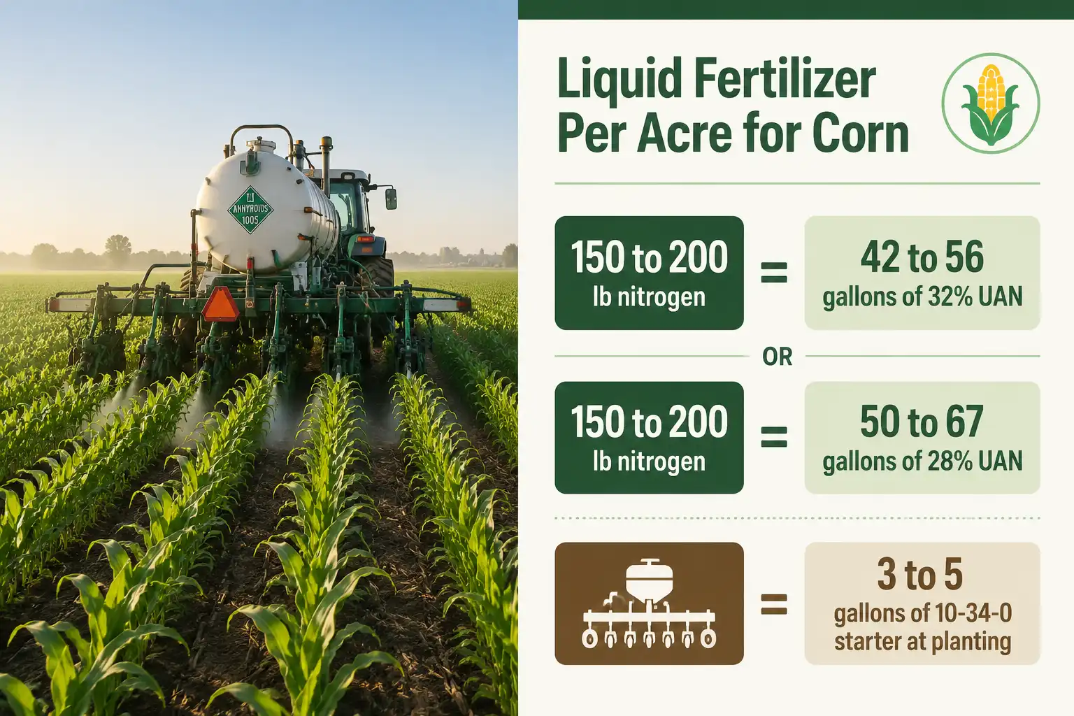 Liquid Fertilizer for Corn: UAN Gallons Per Acre That Pay