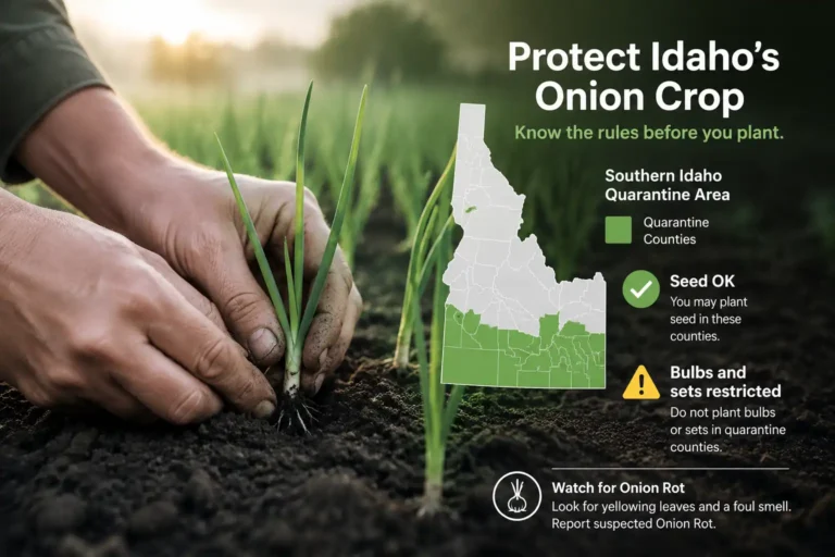 Idaho green onion planting quarantine rules explained infographic