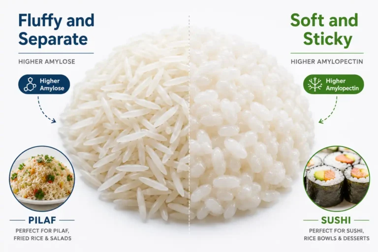 The differences between Long grain and short grain rice