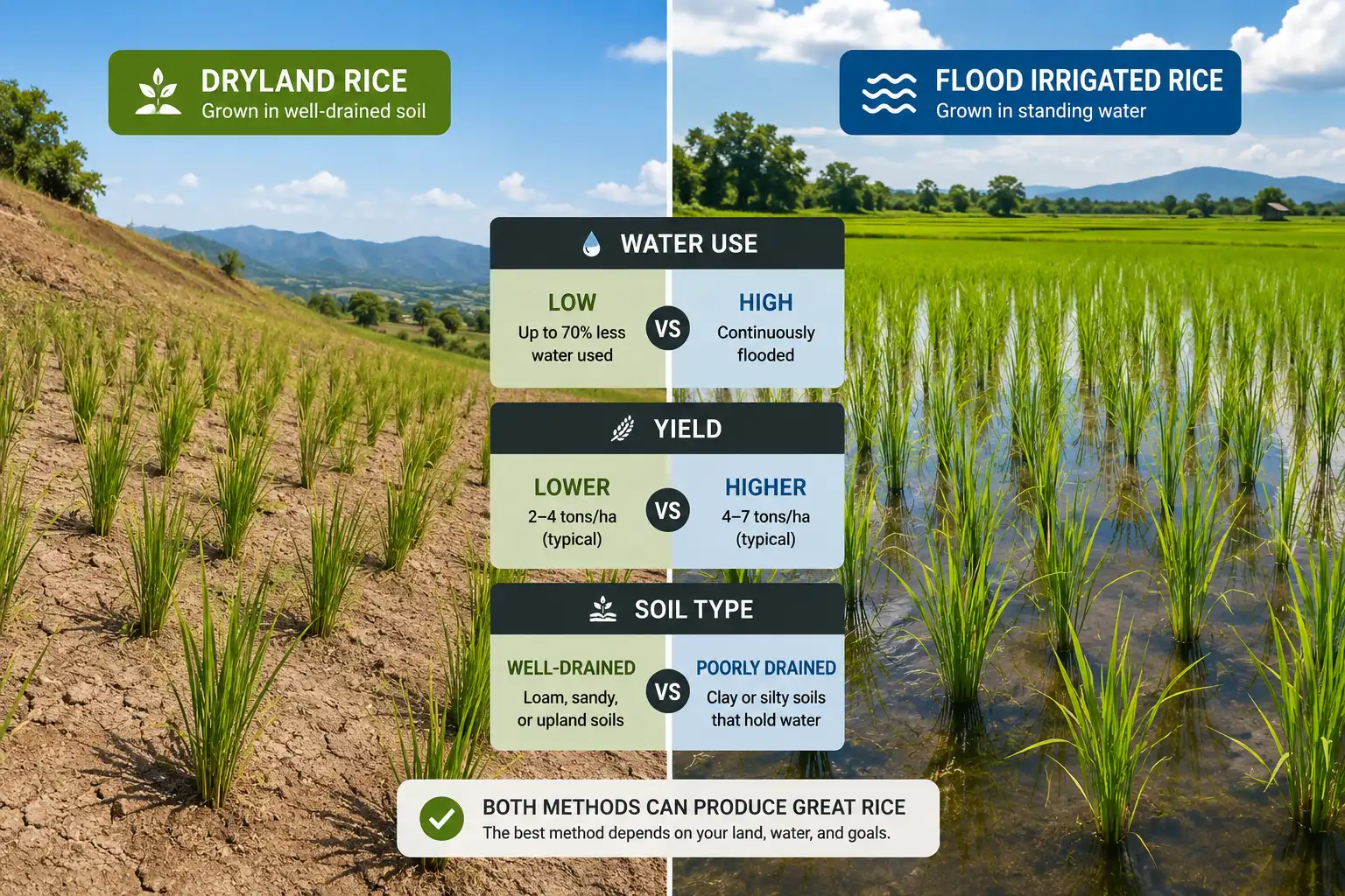 The differences between Upland Rice and Paddy Rice