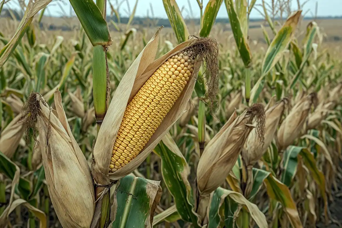 field corn shown as dry dented kernels used for livestock feed ethanol and food products