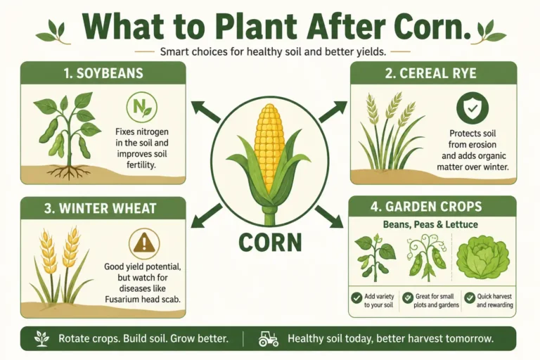 The best crop to plant after corn is usually soybeans.