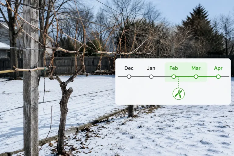 Best time to prune grapes dormant winter calendar
