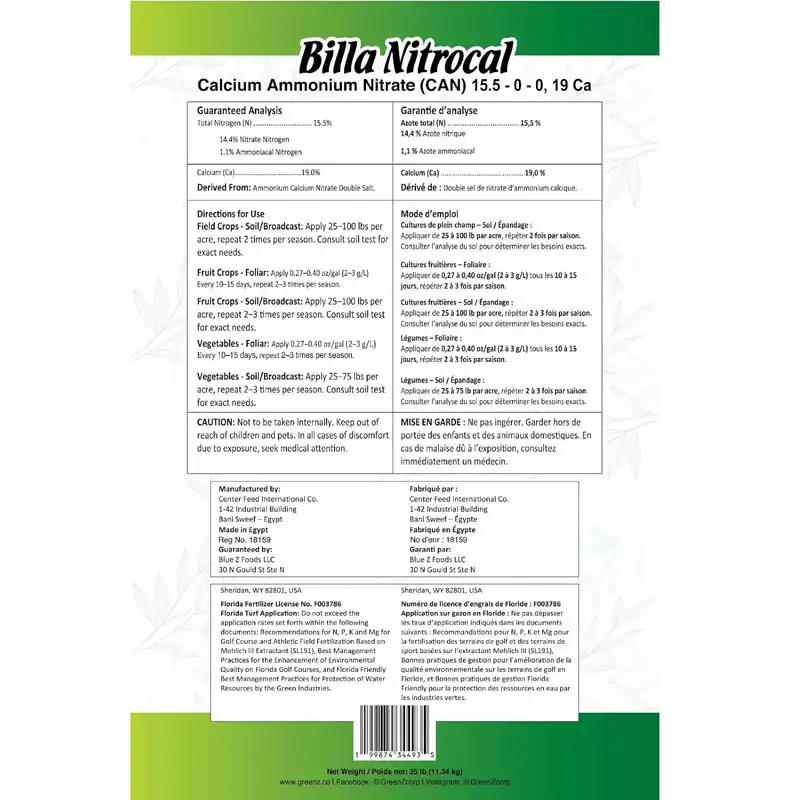 Acton Calcium Nitrate 15.5-0-0, 25 lb