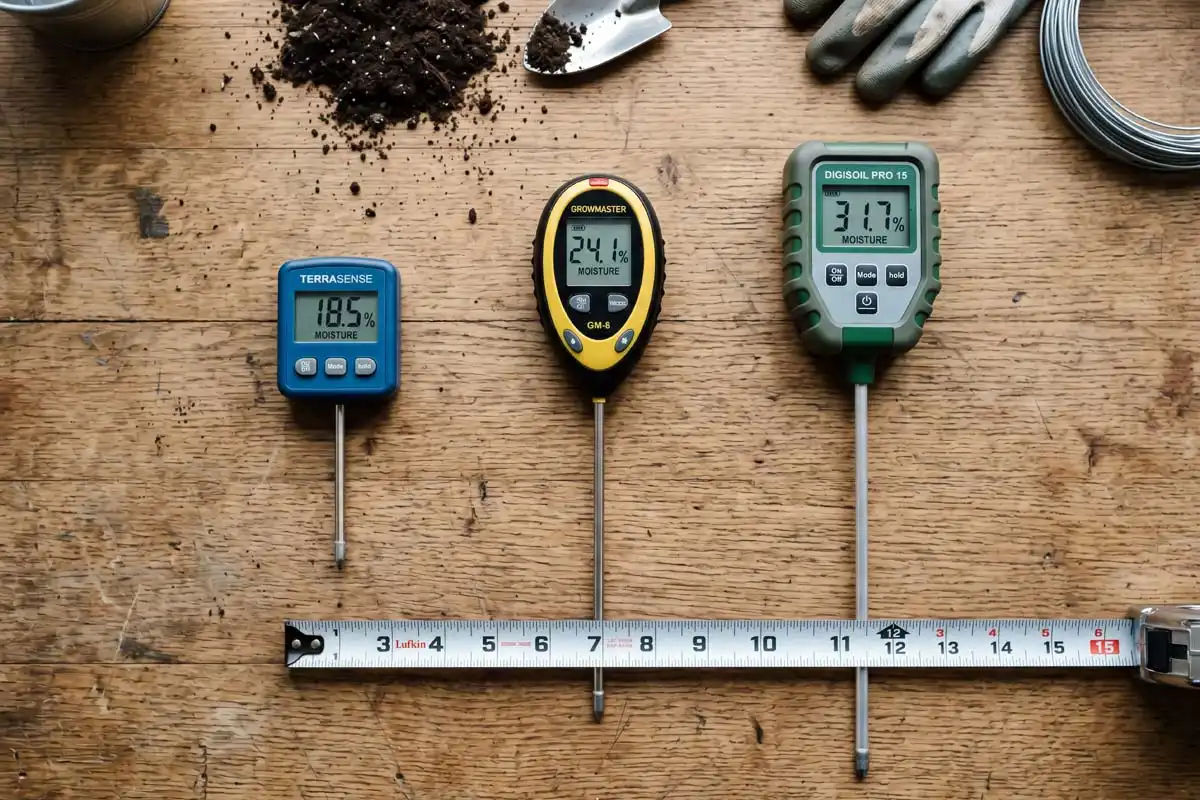 Probe length must match root depth, so a 3 inch probe suits trays, 6 to 8 inches suits beds, and field crops need 10 inches or more.