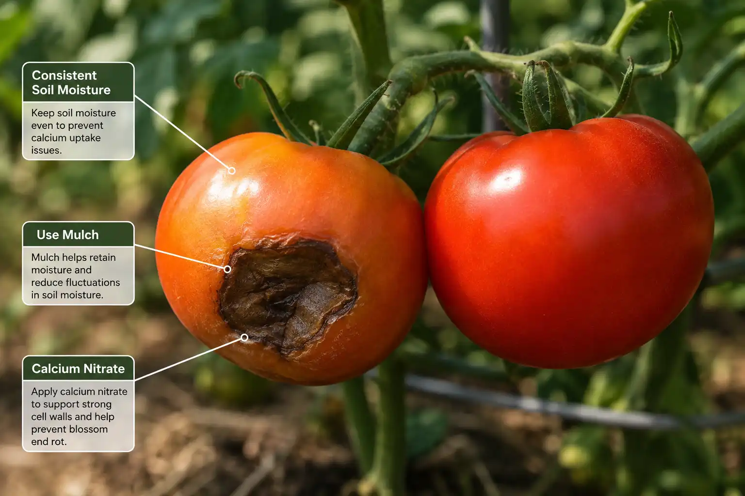 Blossom end rot happens when calcium fails to reach the fruit, driven by uneven soil moisture and heavy ammonium nitrogen rather than a true lack of calcium in the soil.