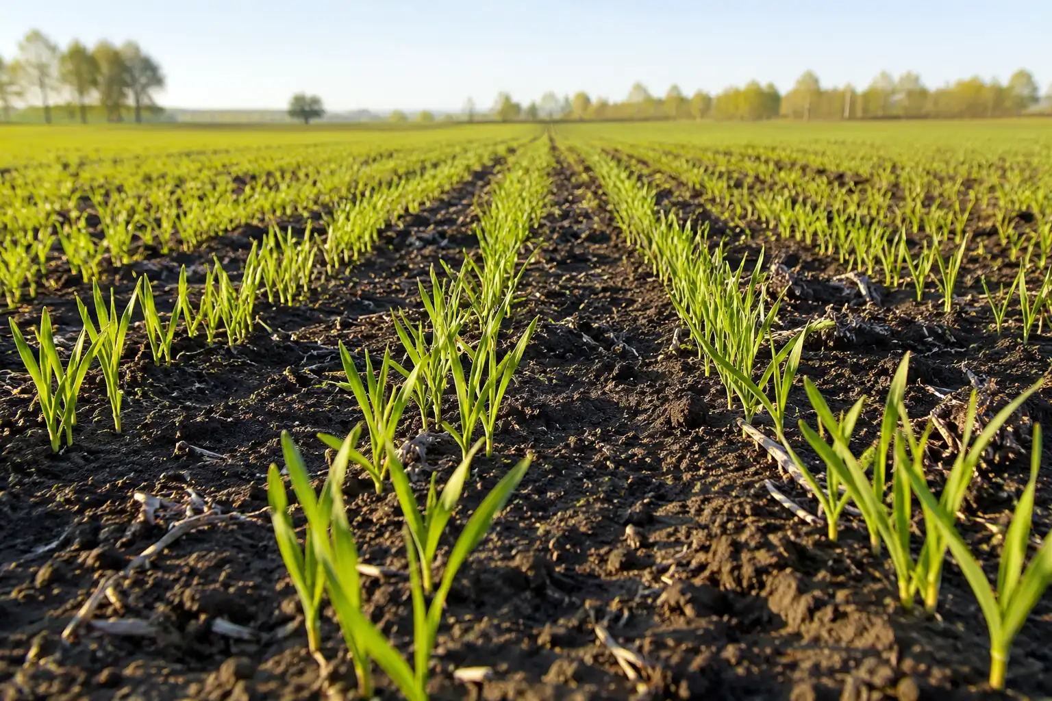 Even oat emergence across drilled rows shows the stand you get when soil sits above 50 degrees with steady moisture